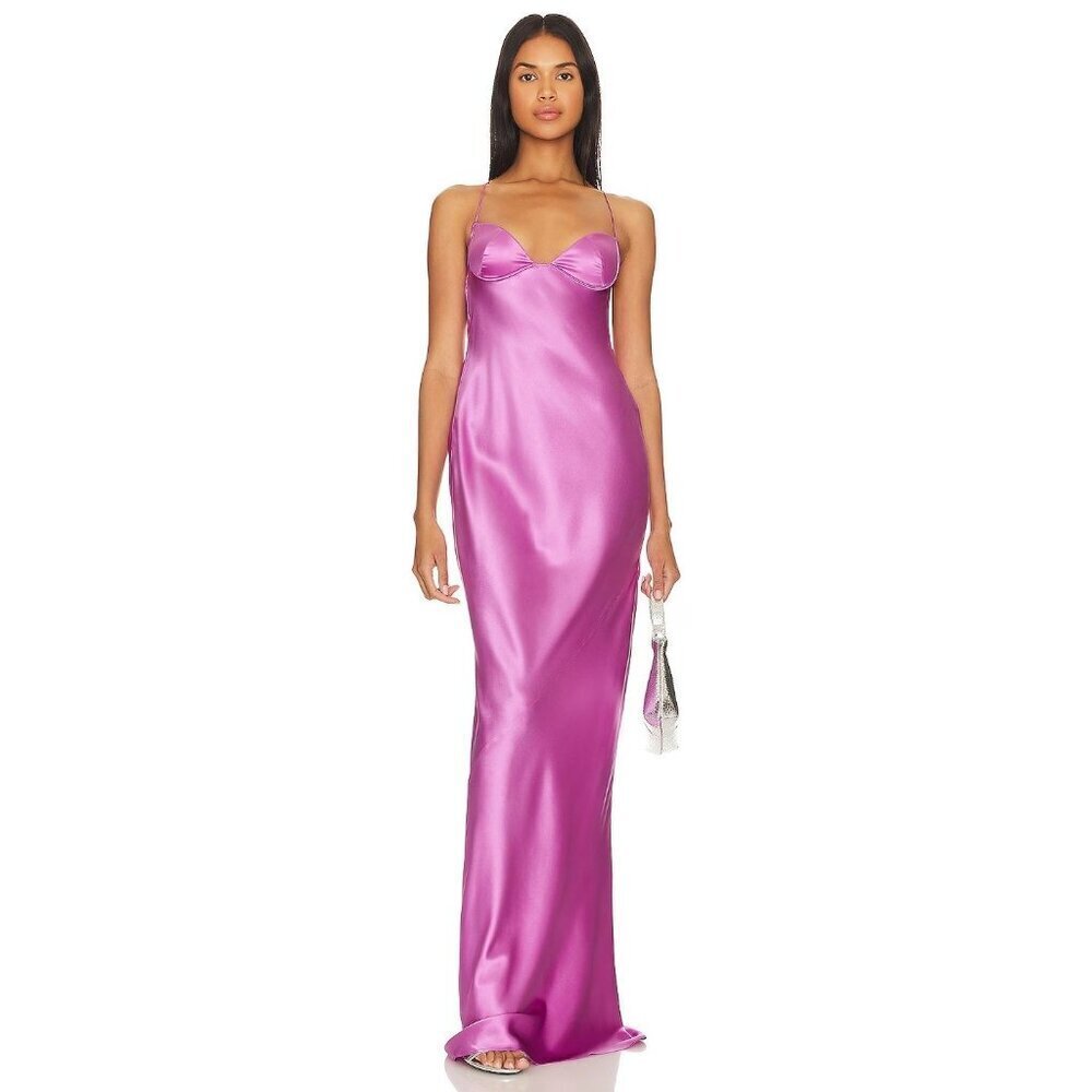 SER.O.YA Andie Silk Gown in Rose Bud New Womens Maxi Long Dress - Picture 14 of 16